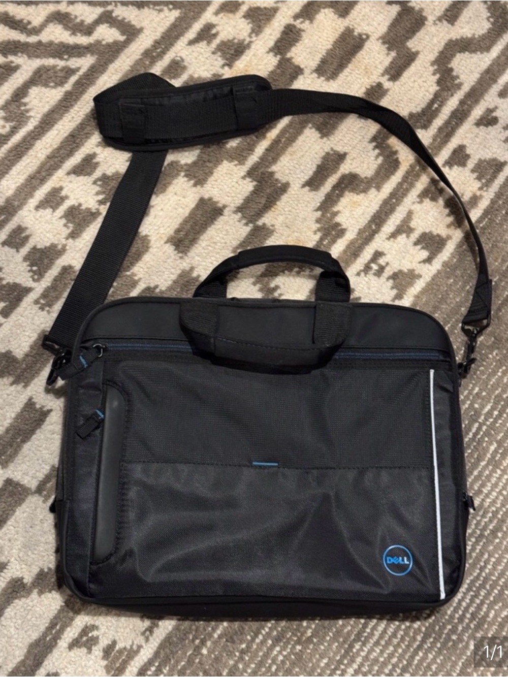 Dell Black Laptop Messenger Bag - Padded Shoulder Strap